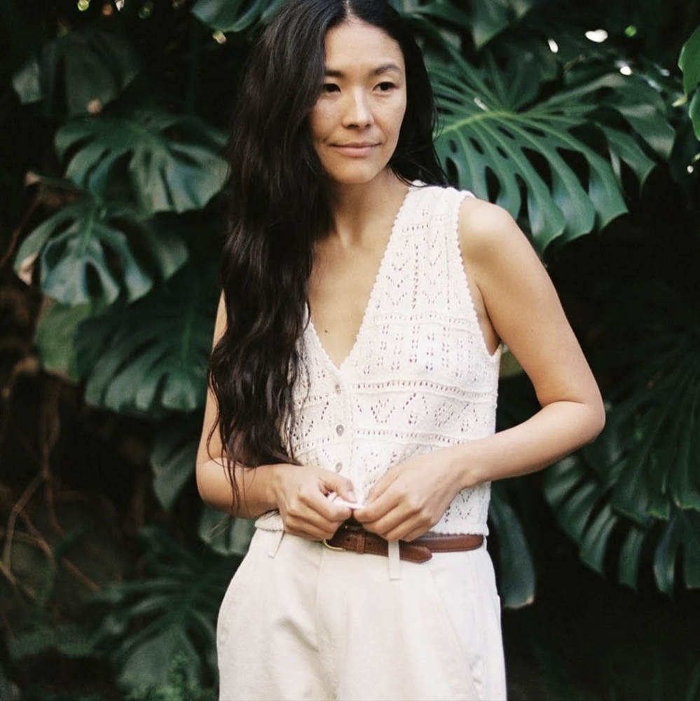 Ozma Caro Cotton Knit Vest Small